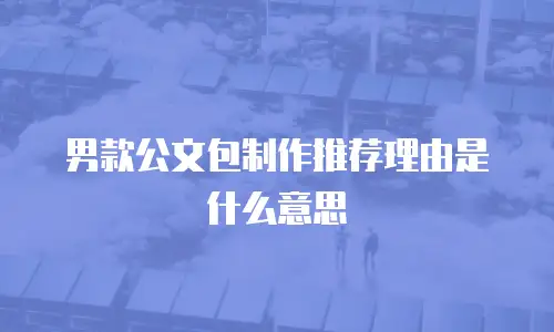 男款公文包制作推荐理由是什么意思