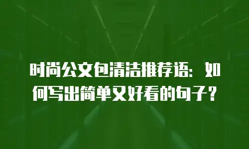 时尚公文包清洁推荐语：如何写出简单又好看的句子？