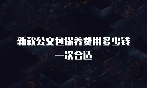 新款公文包保养费用多少钱一次合适