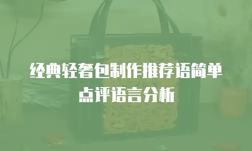 经典轻奢包制作推荐语简单点评语言分析