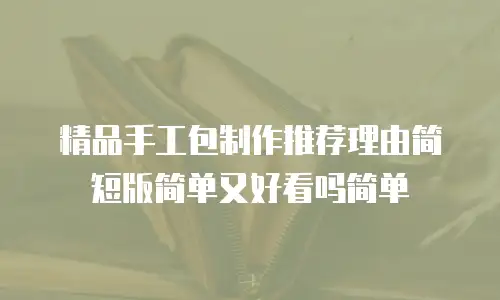 精品手工包制作推荐理由简短版简单又好看吗简单