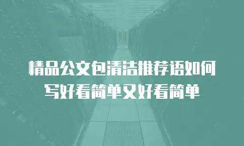 精品公文包清洁推荐语如何写好看简单又好看简单
