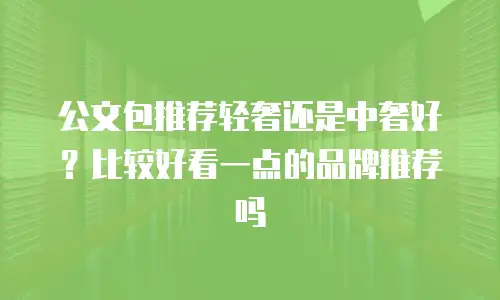 公文包推荐轻奢还是中奢好？比较好看一点的品牌推荐吗