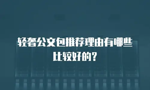 轻奢公文包推荐理由有哪些比较好的？