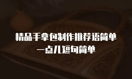 精品手拿包制作推荐语简单一点儿短句简单