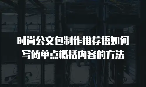 时尚公文包制作推荐语如何写简单点概括内容的方法