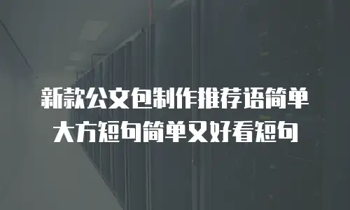 新款公文包制作推荐语简单大方短句简单又好看短句