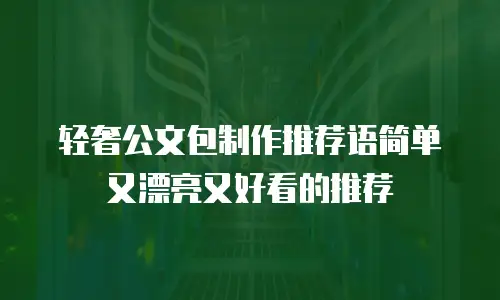 轻奢公文包制作推荐语简单又漂亮又好看的推荐