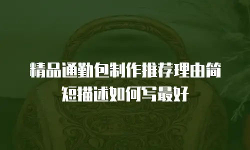 精品通勤包制作推荐理由简短描述如何写最好