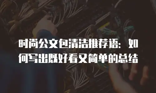 时尚公文包清洁推荐语：如何写出既好看又简单的总结