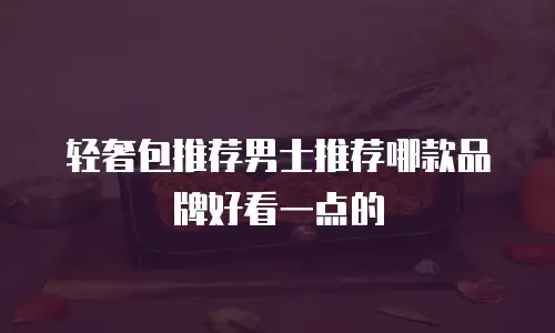 轻奢包推荐男士推荐哪款品牌好看一点的