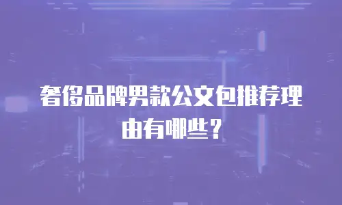 奢侈品牌男款公文包推荐理由有哪些？