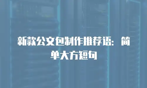 新款公文包制作推荐语：简单大方短句