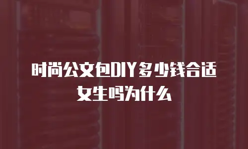 时尚公文包DIY多少钱合适女生吗为什么