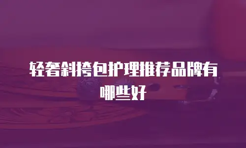轻奢斜挎包护理推荐品牌有哪些好