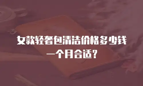 女款轻奢包清洁价格多少钱一个月合适？
