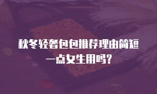 秋冬轻奢包包推荐理由简短一点女生用吗？