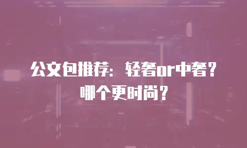 公文包推荐：轻奢or中奢？哪个更时尚？