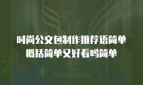 时尚公文包制作推荐语简单概括简单又好看吗简单