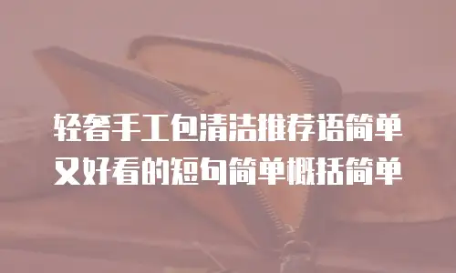 轻奢手工包清洁推荐语简单又好看的短句简单概括简单