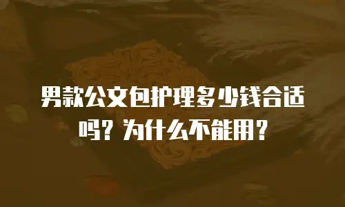 男款公文包护理多少钱合适吗？为什么不能用？