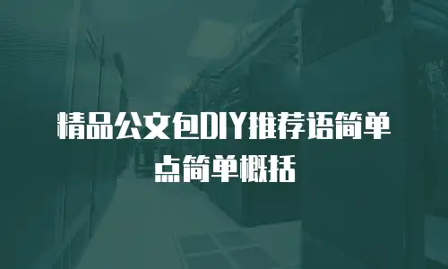 精品公文包DIY推荐语简单点简单概括