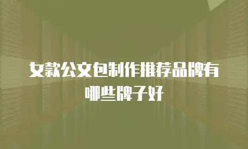 女款公文包制作推荐品牌有哪些牌子好