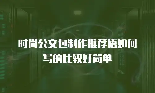 时尚公文包制作推荐语如何写的比较好简单