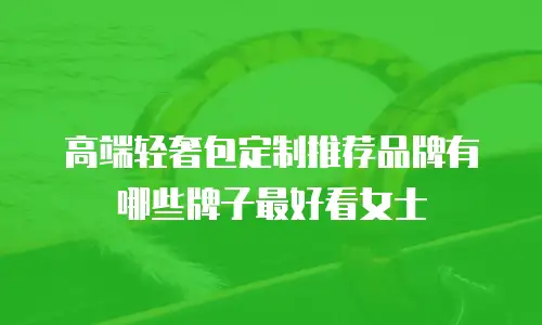 高端轻奢包定制推荐品牌有哪些牌子最好看女士