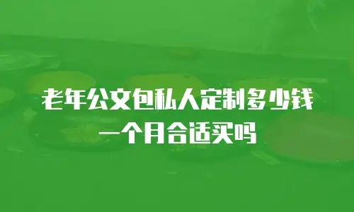 老年公文包私人定制多少钱一个月合适买吗