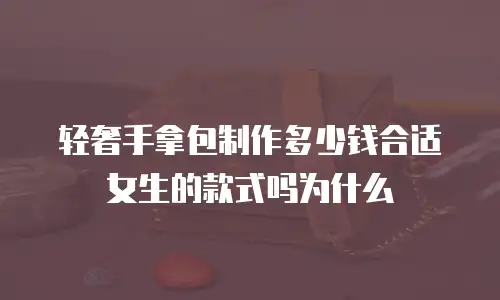 轻奢手拿包制作多少钱合适女生的款式吗为什么