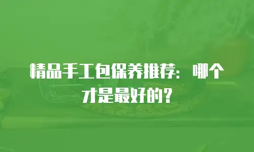 精品手工包保养推荐：哪个才是最好的？