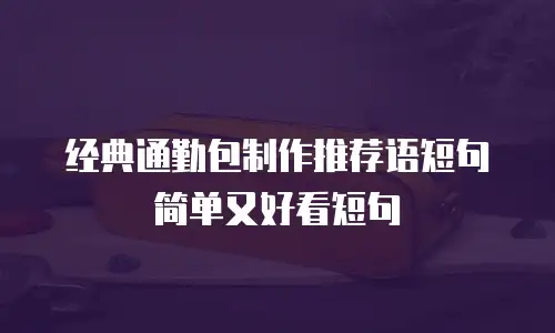 经典通勤包制作推荐语短句简单又好看短句