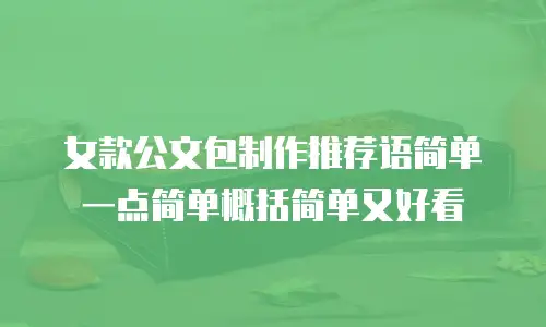 女款公文包制作推荐语简单一点简单概括简单又好看