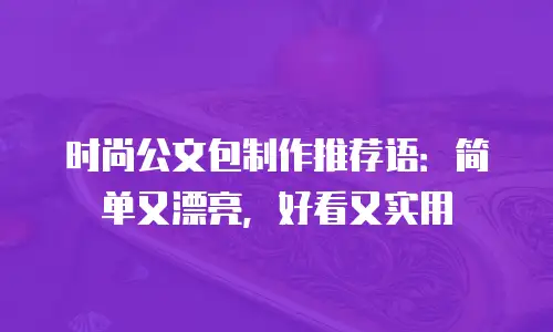 时尚公文包制作推荐语：简单又漂亮，好看又实用