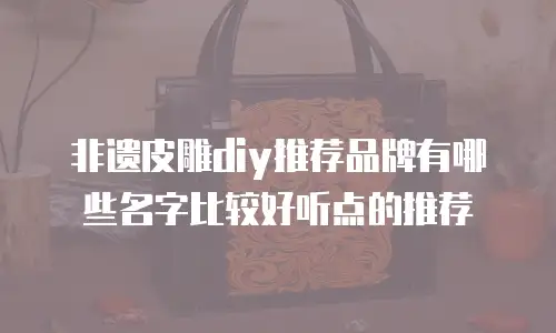 非遗皮雕diy推荐品牌有哪些名字比较好听点的推荐