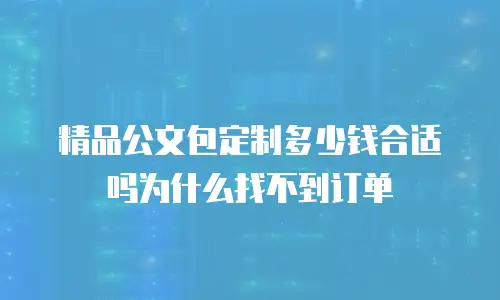 精品公文包定制多少钱合适吗为什么找不到订单