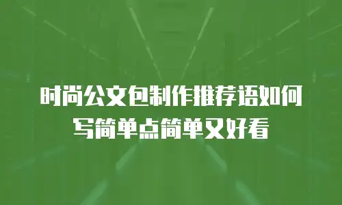 时尚公文包制作推荐语如何写简单点简单又好看