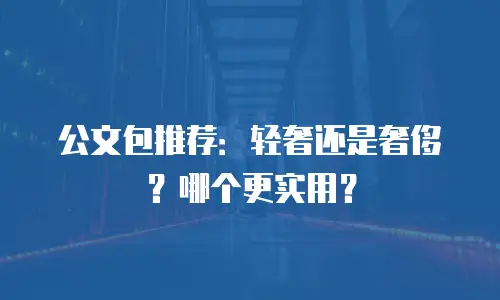 公文包推荐：轻奢还是奢侈？哪个更实用？