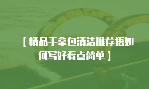 【精品手拿包清洁推荐语如何写好看点简单】