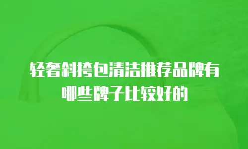 轻奢斜挎包清洁推荐品牌有哪些牌子比较好的