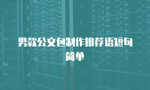 男款公文包制作推荐语短句简单