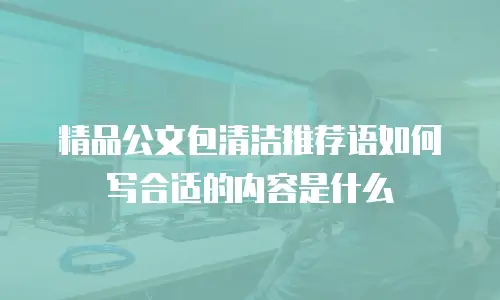 精品公文包清洁推荐语如何写合适的内容是什么