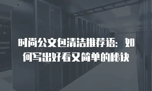 时尚公文包清洁推荐语：如何写出好看又简单的秘诀