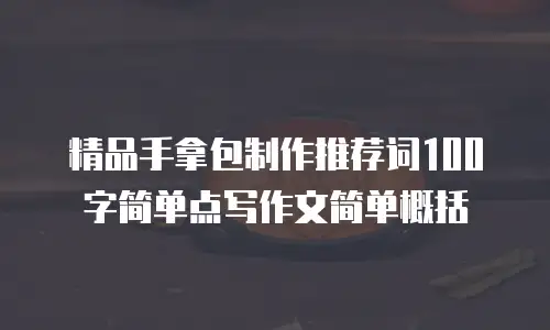 精品手拿包制作推荐词100字简单点写作文简单概括