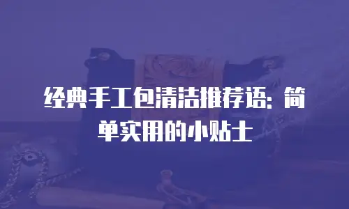 经典手工包清洁推荐语: 简单实用的小贴士