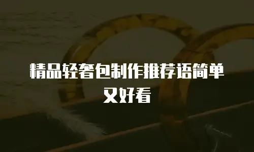 精品轻奢包制作推荐语简单又好看