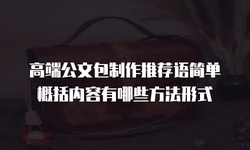 高端公文包制作推荐语简单概括内容有哪些方法形式