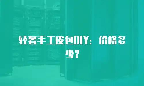 轻奢手工皮包DIY：价格多少？