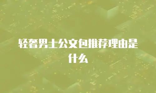 轻奢男士公文包推荐理由是什么